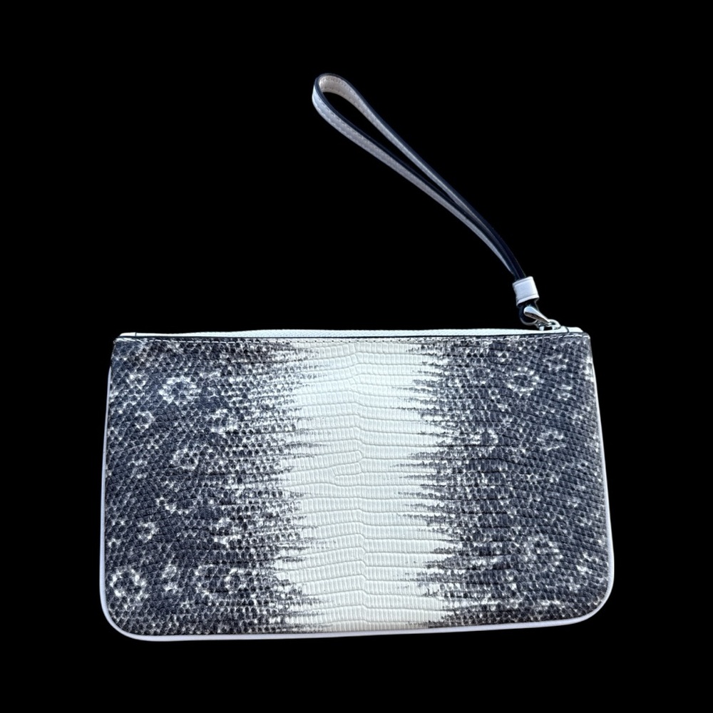 Coach Lizard- Embossed Pattern Large Wristlet - image 2
